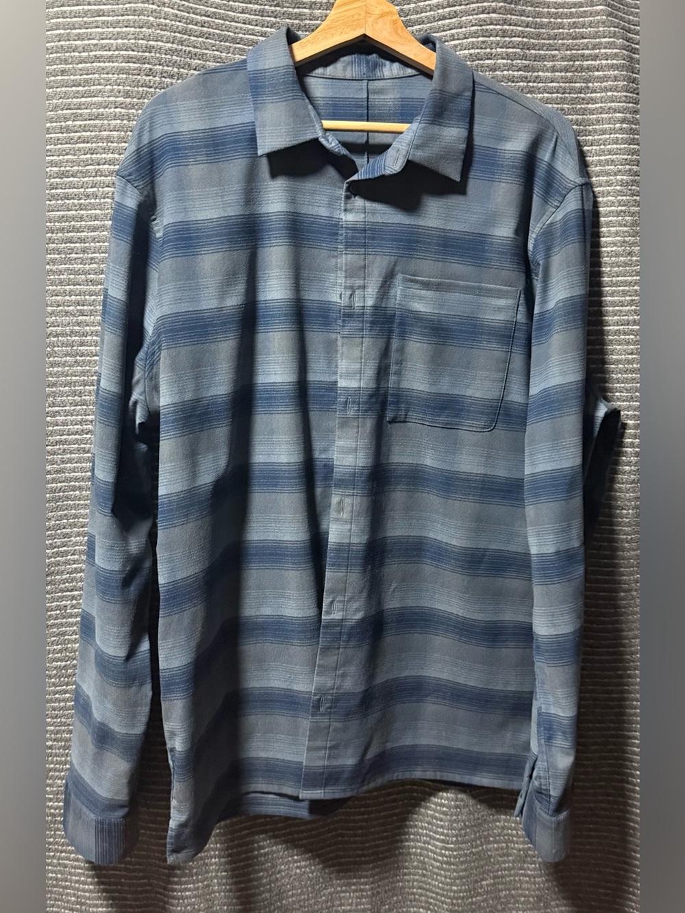 Lululemon Masons Peak Flannel Long Sleeve Shirt | BLUE GREY | XL